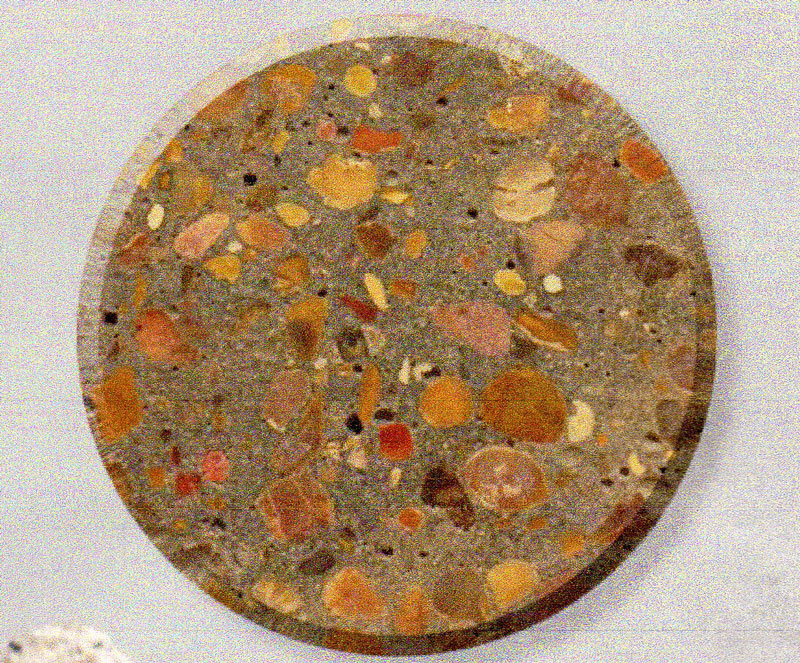 cross-section of geopolymer concrete which is chemical resistant and insulative